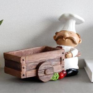 [마이모노샵] 주방장 요리사 셰프 수레 레진 인형 미니 장식 소품 납골당