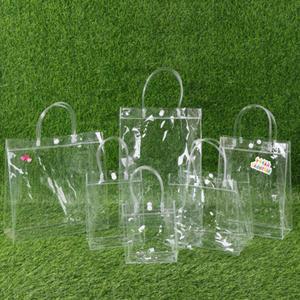 선물 쇼핑 PVC 투명 구디백 보틀형1호 고급쇼핑백 방수부직포쇼핑백 다용도장바구니 루프백비닐봉투
