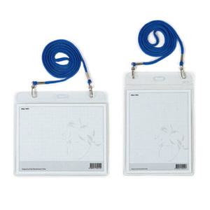 오피스존 700 미디어 목걸이명찰 청색 끈 명찰 낱개 가로(민)세로(군)목걸이줄 행사 단체 관광