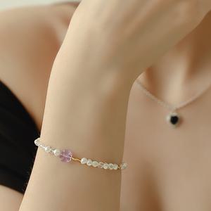 [기타][+SWEET LOVE CANDY 패키지/네잎클로버/행운/행복/비즈] 신비로운 보라빛 행운 / 팔찌+포장