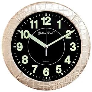 GB4602 야광 무소음 가죽 벽시계 31cm 골드 국산 무소음시계 무소음벽시계 야광벽시계