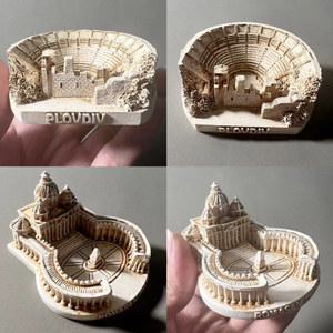 불가리아 PLOVDIV 이탈리아 광장 산 피에트로 인형 건물 미니어처 책상 장식품, 생일 선물 빌딩 모델