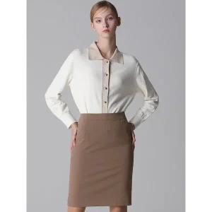 [하프클럽/]솔리드 백 슬릿 셋업 스커트 (택가격118000원)