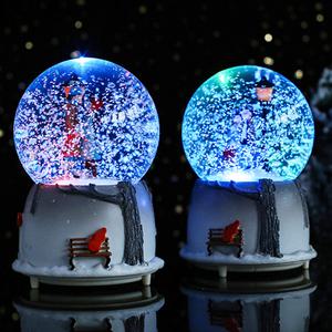 크리스마스 커플 스노우볼 오르골 조명 LED 워터볼 인테리어 소품