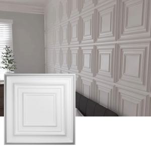 3D 시트지 사각 50X50 단열벽지 방한 접착식 쿠션 화이트 인테리어 폼블럭 H218