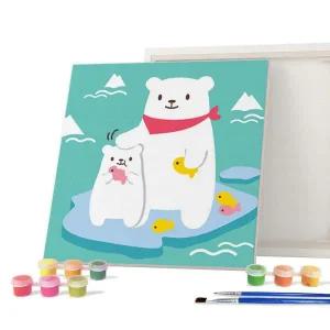 [아트박스]/아이러브페인팅 DIY캔버스형 그림그리기 20x20cm 바다_북극곰친구