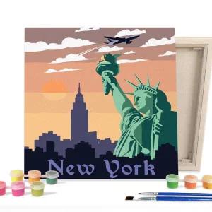 [아트박스]/아이러브페인팅 DIY그림그리기 25x25cm 랜드마크_뉴욕_자유의 여신상