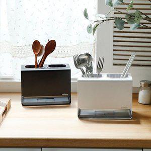 [기타]카본 스틸 2구 수저통 2color