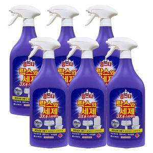 엘지생활건강 홈스타 락스와세제 3X 폼스프레이 후로랄향 900ml 6개 / 욕실청소 세정제