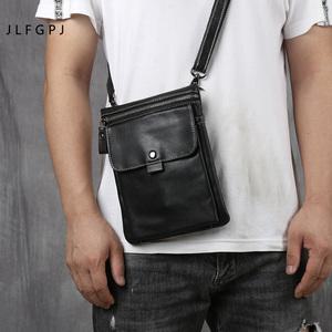 남성용 버티컬 스타일 가죽 싱글 숄더 랩 헤드 레이어 소가죽 캐주얼 다 휴대폰 크로스바디 백