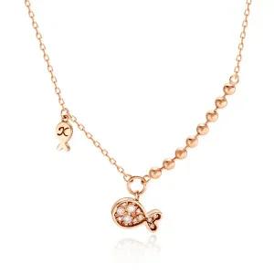 [비앤비골드] 14K/18K 볼볼체인 딸랑이 큐빅 물고기 목걸이 SNN40601