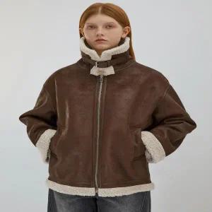 리스트 스웨이드 세미 오버핏 무스탕 TWUJKO82050