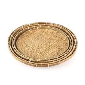 [더담고]5개 세트 대형 대나무 채반 ( 건조망 전채반 소쿠리 쌈채반 광주리 청국장 야채 과일 바구니 )