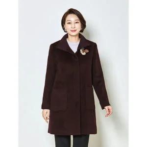 [하프클럽/]지젤 니트카라 알파카 코트 K234CT04