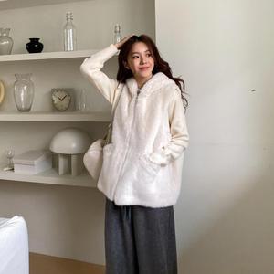 롱베스트 후드집업 밍크 털조끼 연말 미시룩 젊줌마