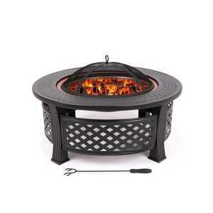 원형 화로대 장작 고기 삼겹살 숯불 불판 차박 탁자