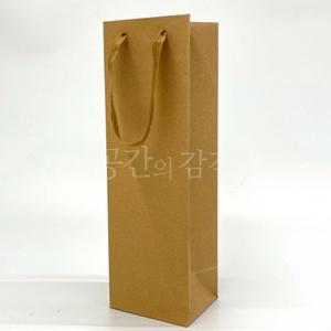 길쭉한 크라프트지 쇼핑백 롱 종이가방 유리병 와인병 샴페인 포장 긴