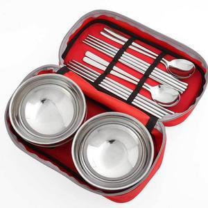 [BZJL56U0_4C]휴대용 레드 캠핑랜드 식기 수저 4인세트