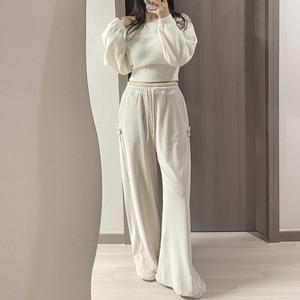 글램핏 / 융털 기모 골덴 코듀로이 스냅 비죠 버튼 와이드 트레이닝 팬츠 3컬러