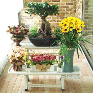 Mordenlife 깔끔하고튼튼한 이동식 화분진열대 2단/화분대 화분선반 화분정리대 화분받침대
