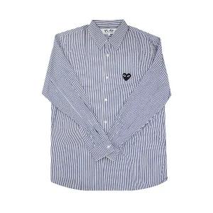 플레이 꼼데가르송 스트라이프 블랙 하트 셔츠 블루 AX B018 051 AZ B018 BLUE