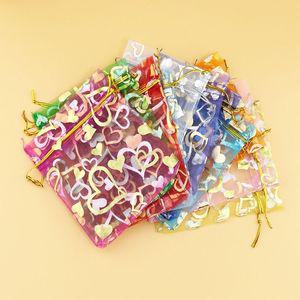 노리스 예쁜 포장지 10-12cm 선물 포장 용품 포푸리 망사주머니 하트 1p