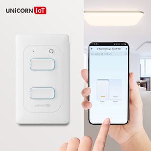 유니콘IoT 2구 스마트 벽스위치 무선원격제어 자동불끄기 WIFI방식 TS-SW2