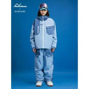 남자 여자 스키복 남성 여성 보드복 세트 남녀공용 방풍 및 방수 스플릿 스노우수트 바지-20 도 겨울 스키