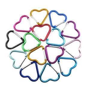 야외 카라비너 하트 모양 키체인 클립 알루미늄 합금 링 클라이밍 클립 용수철 스냅 후크 카라비너 내구성
