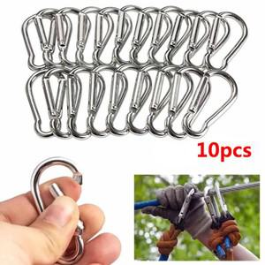 미니 합금 스프링 카라비너 스냅 후크 카라비너 클립 키 체인 EDC 생존 야외 캠핑 도구 실버 크기 41204mm