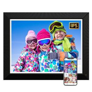 디지털 액자 듀얼 WiFi 사진 - 17인치 대형 전자 앨범 터치스크린, 자동 회전, 32GB 메모리, 벽면 장착 가능, APP 이메일, 무료 클라우드를 통해 동영상 즉시 공유