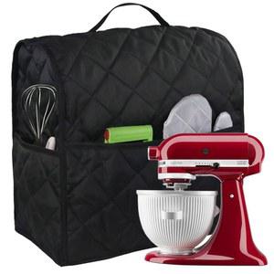 키트네이드 믹서와 호환되는 스탠드 믹서 커버, 상단 손잡이가 있는 보호 먼지 커버 및 액세서리용 포켓(블랙)