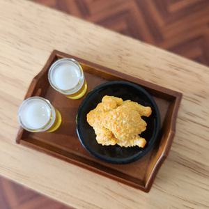 미니어쳐 통닭맥주트레이세트 납골당꾸미기 음식미니어쳐