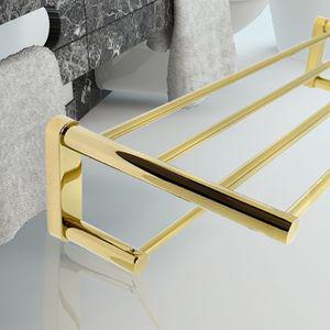 HLBATH 골드스텐레스 수건걸이 2단 수건 선반 IBA3030