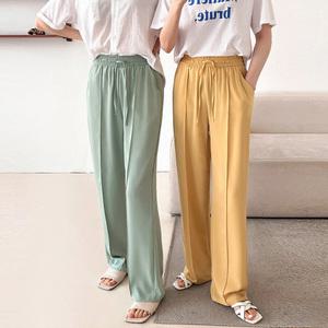 [남녀공용] 샤인 핀턱 일자 와이드팬츠 6color / 밴딩 슬랙스 빅사이즈 제작 M~4XL / 파스텔바지 남성, 여성