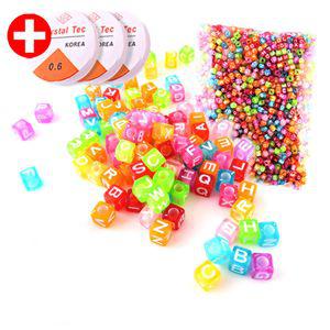 비즈 구슬 공예 대용량-투명알파벳 8 10mm 팔찌