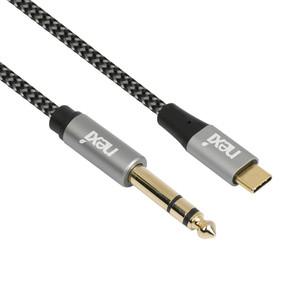 넥시 USB C타입 to 6.35mm 케이블 2M 1/4인치 플러그 단자 헤드폰 오인페 믹서 앰프