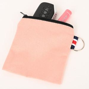 6색 1개 11cm 사각 천 파우치 캔버스 미니 지퍼 가방 소품 수납 화장품 패브릭 보관