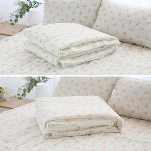 국산 햄프 퀸사이즈 홑이불+패드+베개커버 Q 부케 침구세트 여름