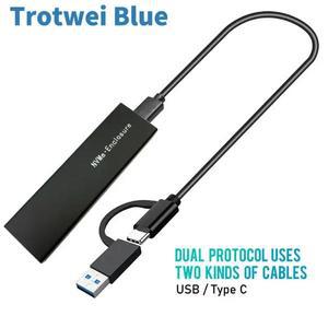 OTG 케이블 포함 듀얼 프로토콜 M2 SSD 케이스 NVME PCI-E NGFF SATA SSD용