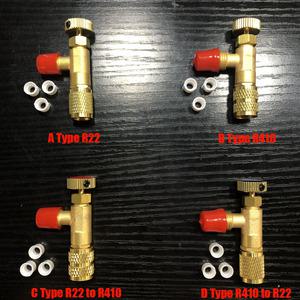 R410a R22 냉동 도구 에어컨 안전 밸브 어댑터 1/4 5/16 인치 Male/Famale 나사 충전 호스