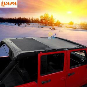 햇빛가리개 메쉬 탑 루프 가죽 선블록 열 차폐 커버 2007 지프 랭글러 JK 4 도어 외부 액세서리