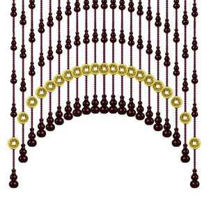 구슬 커튼 현관 식당 입구 복숭아 나무 조롱박 행운