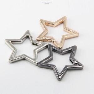 아연 합금 게이트 스프링 버클 카라비너 지갑 핸드백 별 모양 푸시 트리거 스냅 후크 1 개