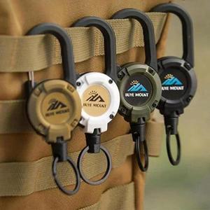헤비 듀티 개폐식 풀 배지 ID 릴 카라비너 키 체인 철사 로프 버클 키홀더 야외  1 개 2