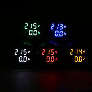 호환 22mm AC 20-500V 0-100A 라운드 미니 디지털 전압계 전류계 앰프 볼트 전압 테스터 미터 듀얼 LED 표