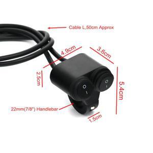 LMoDri 범용 7/8 핸들 바 바이크 오토바이 더블 제어 스위치 전기 자전거 듀얼 버튼 헤드 라이트 표시기 12
