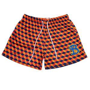 레트로  엔틱 트렌드 캐주얼 3d 프린팅 비치 반바지 남성과 여성의 패션 메쉬  건조   농구