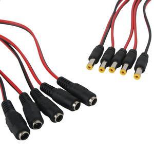 CCTV 카메라 커넥터용 피그테일 케이블 잭 수컷 플러그 12V DC 전원 연장 와이어 5.5x2.1mm 5 10