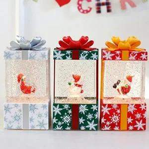 [셀러허브 패션][JHQS77I0_52AJ]선물 상자 디자인 오르골 워터볼 무드등